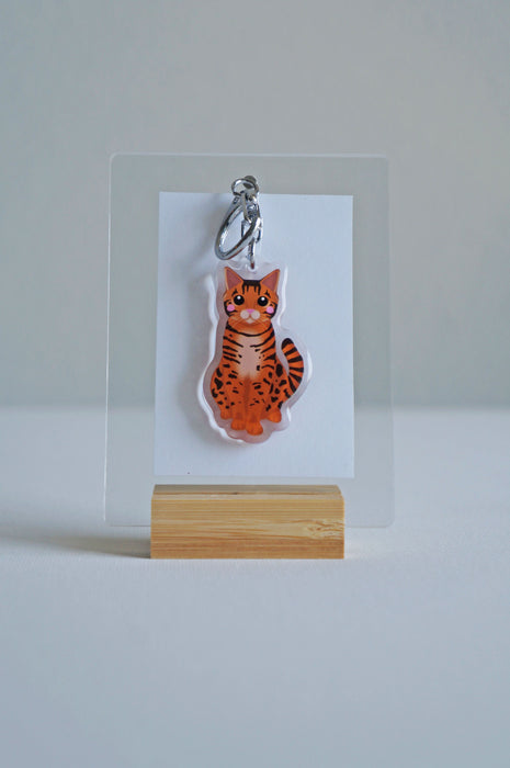 Bengal Cat Epoxy Keychain