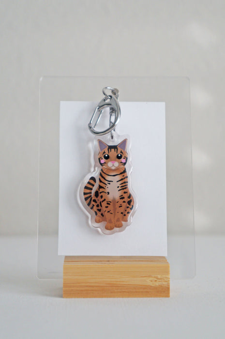 Bengal Cat Epoxy Keychain