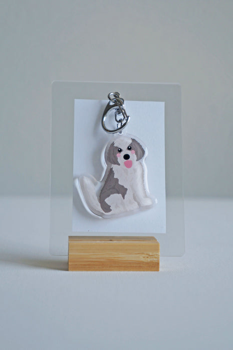Bernedoodle Epoxy Keychain