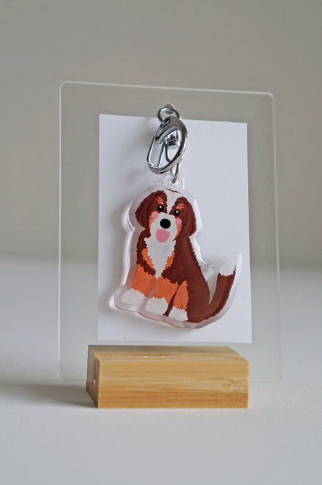 Bernedoodle Epoxy Keychain