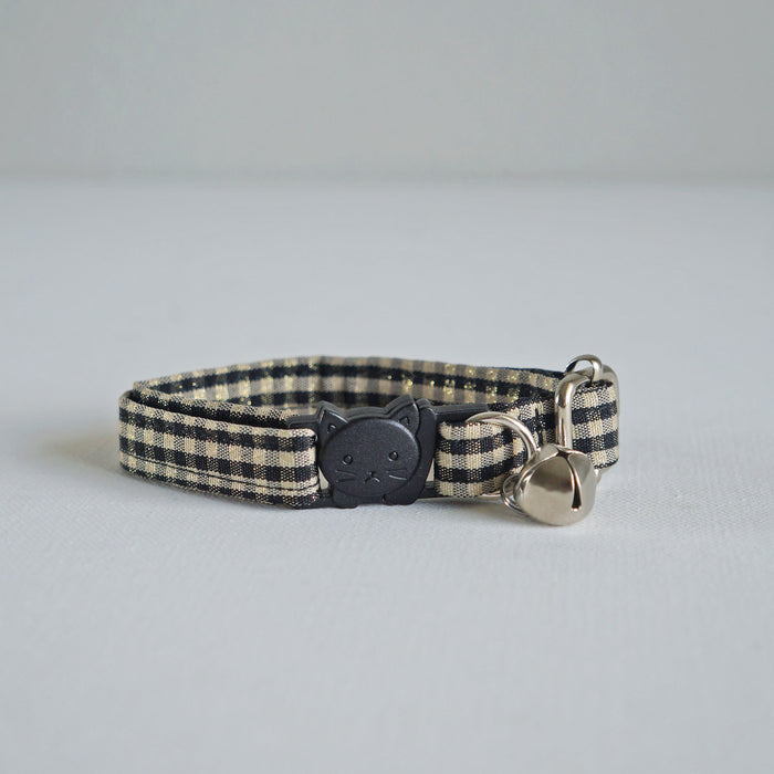 Black Plaid Cat Collar