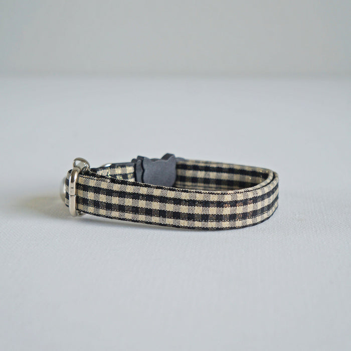 Black Plaid Cat Collar
