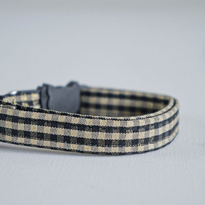 Black Plaid Cat Collar