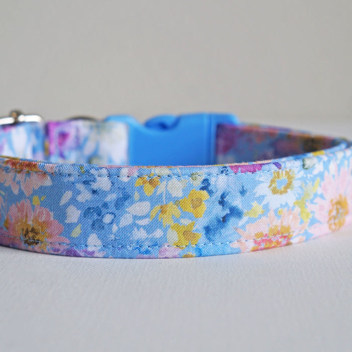 Blue Bouquet Dog Collar