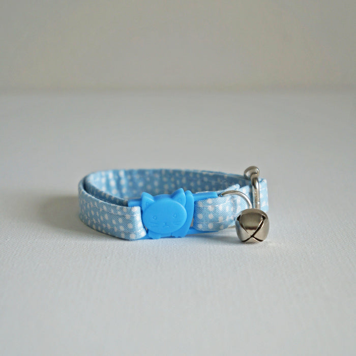 Blue Dotted Cat Collar