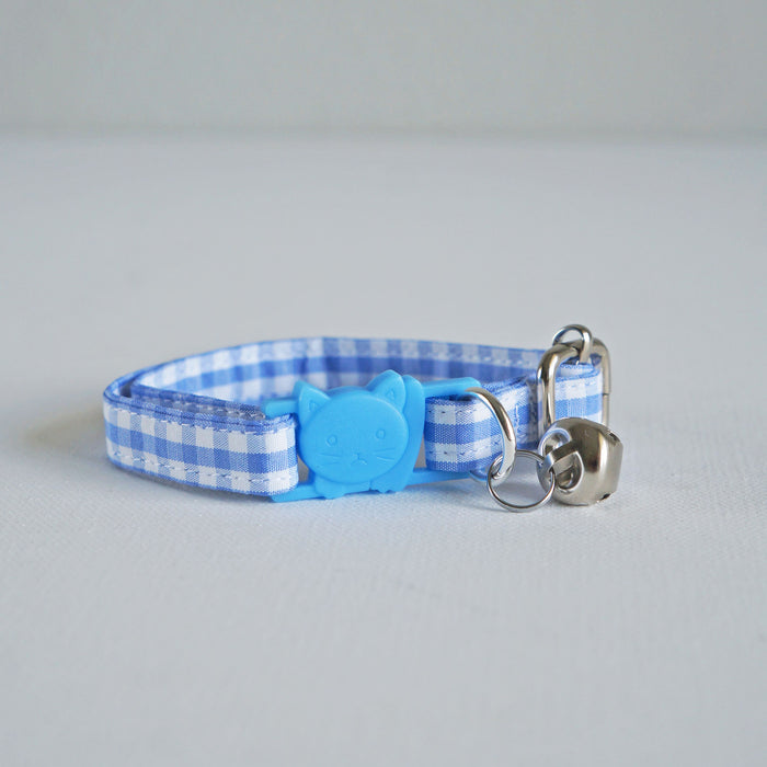 Blue Plaid Cat Collar