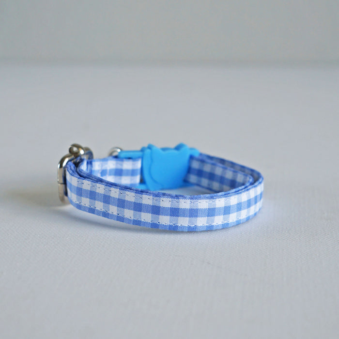 Blue Plaid Cat Collar