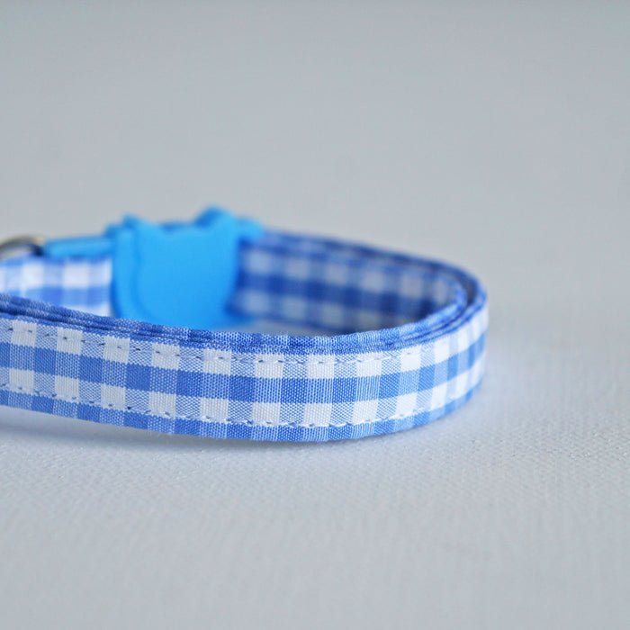 Blue Plaid Cat Collar