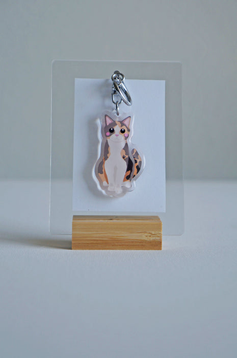 Calico Cat Epoxy Keychain