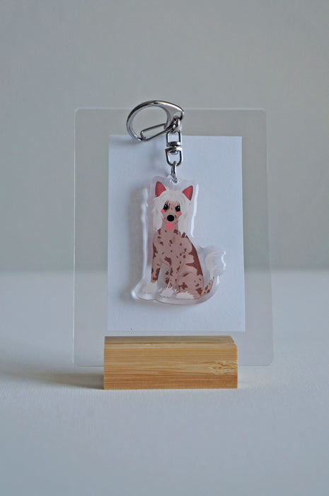 Chinese Crested Epoxy Keychain