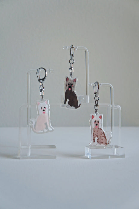 Chinese Crested Epoxy Keychain