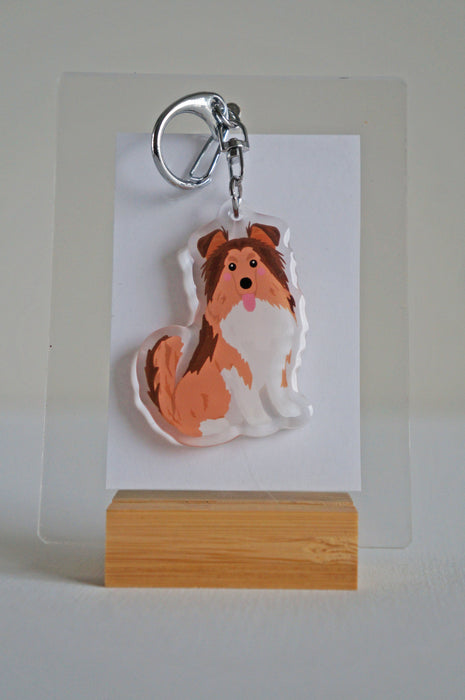 Collie Epoxy Keychain