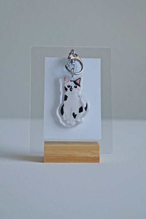 Cow Cat Epoxy Keychain
