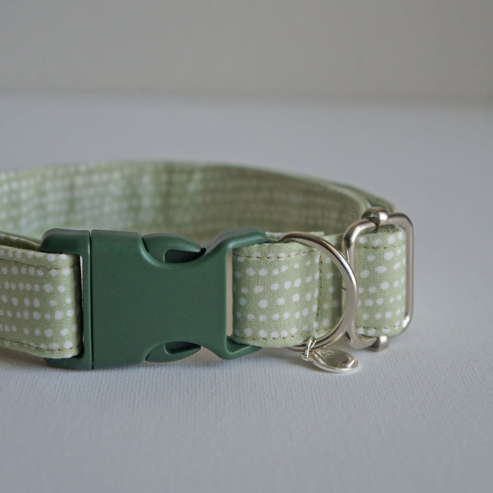 Sage Dotted Dog Collar