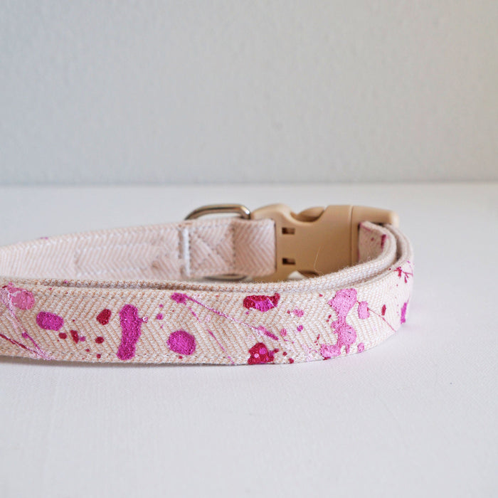 Pink Splash Dog Collar