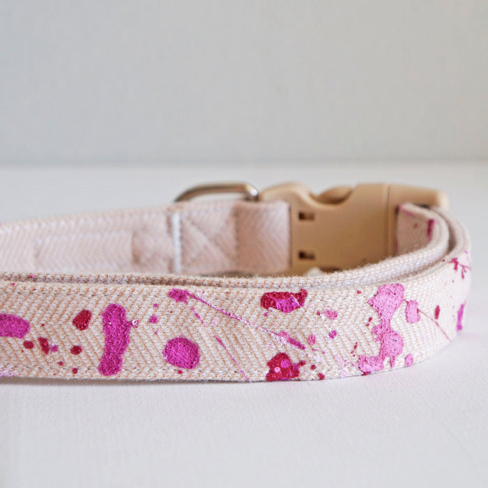 Pink Splash Dog Collar