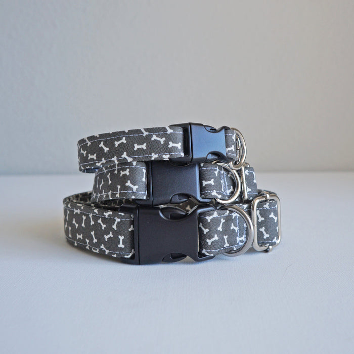 Grey Bones Dog Collar