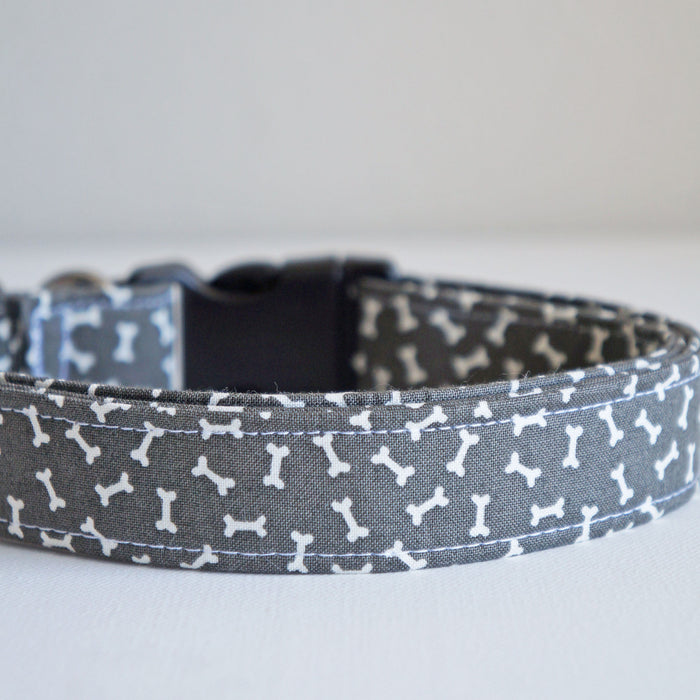Grey Bones Dog Collar