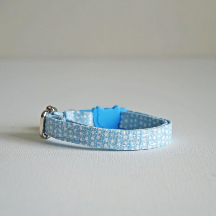 Blue Dotted Cat Collar