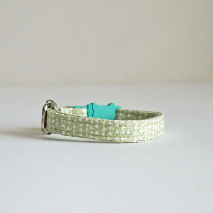 Sage Dotted Cat Collar