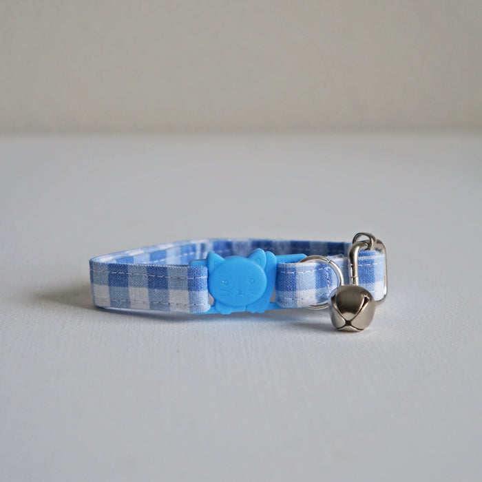Blue Plaid Cat Collar