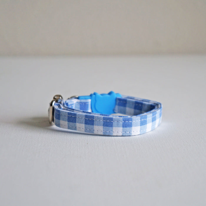 Blue Plaid Cat Collar