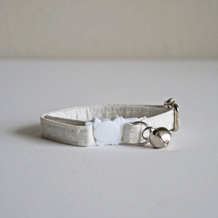 Cream Floral Cat Collar