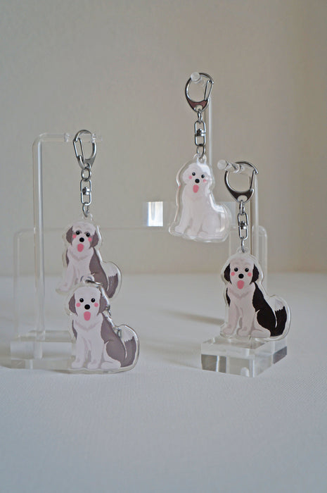 English Sheepdog Epoxy Keychain