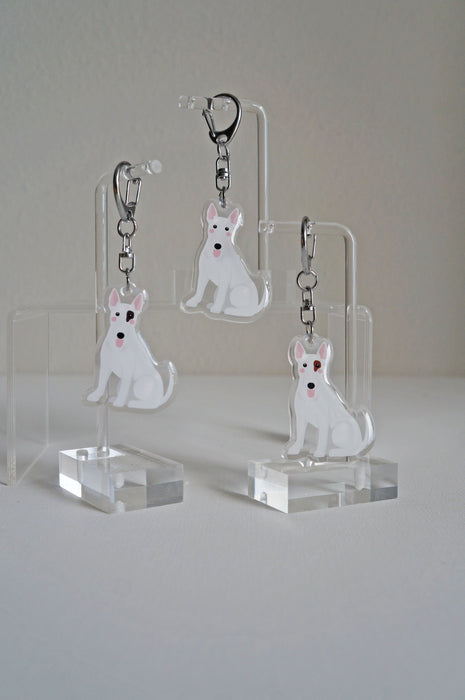 Bull Terrier Epoxy Keychain