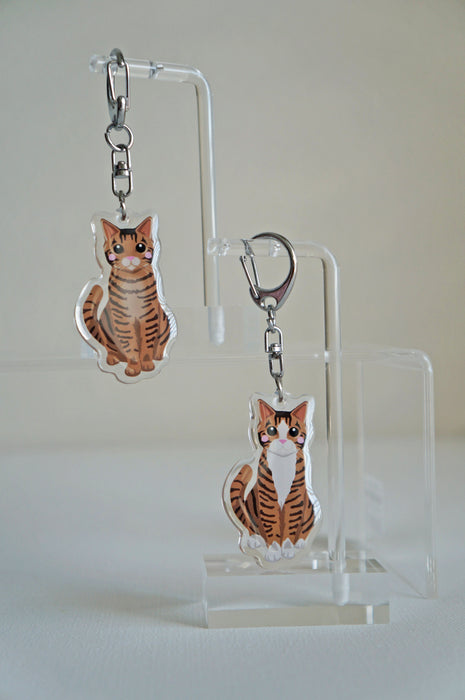 Brown Tabby Cat Epoxy Keychain