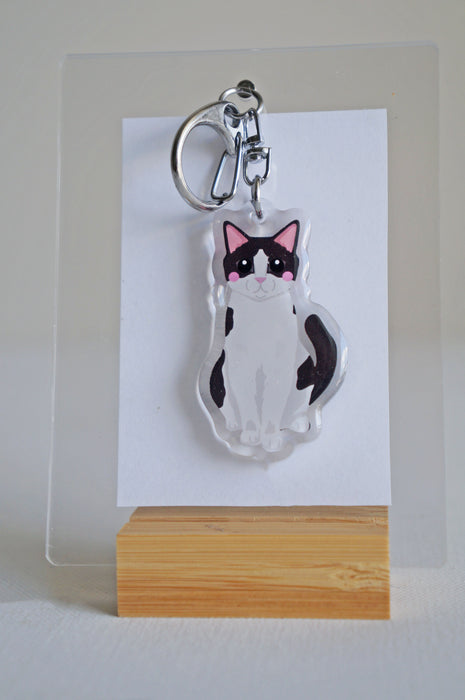 Cow Cat Epoxy Keychain