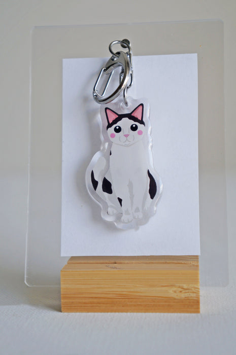 Cow Cat Epoxy Keychain