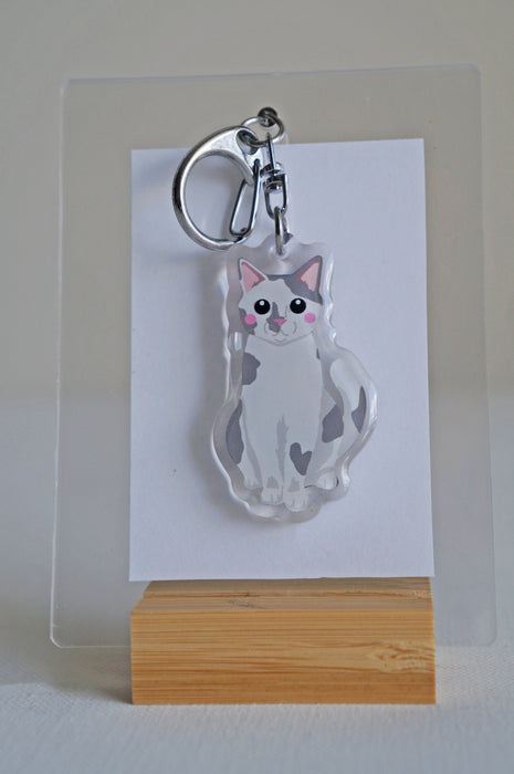 Cow Cat Epoxy Keychain