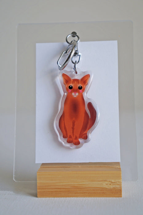 Abyssinian Cat Epoxy Keychain