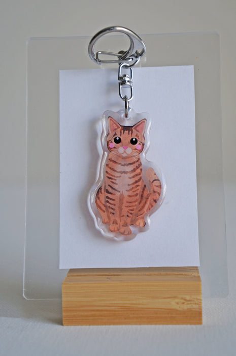 Torbie Cat Epoxy Keychain