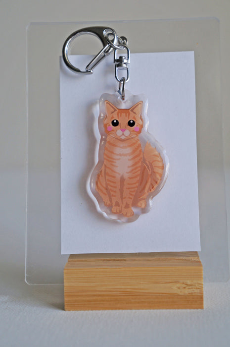 Orange Tabby Cat Epoxy Keychain