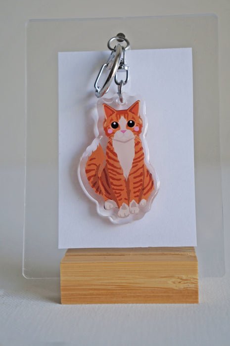 Orange Tabby Cat Epoxy Keychain