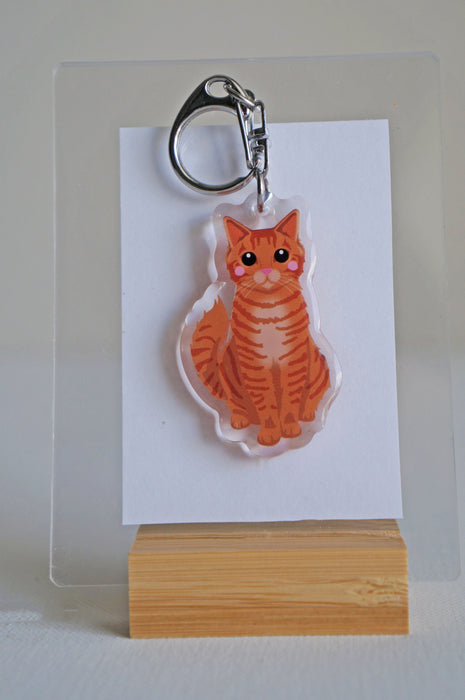 Orange Tabby Cat Epoxy Keychain