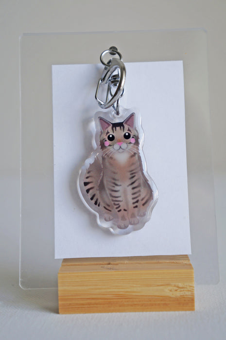 Siberian Cat Epoxy Keychain
