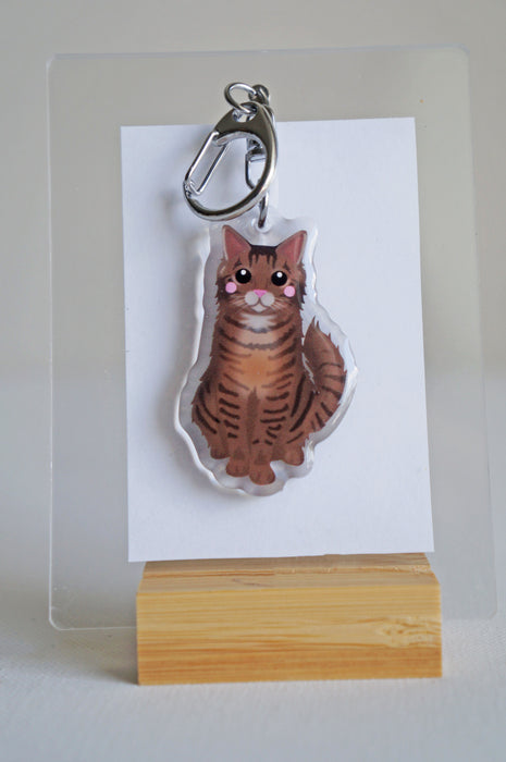Siberian Cat Epoxy Keychain
