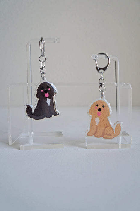 Cockapoo Epoxy Keychain