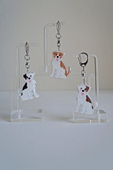 American Bulldog Epoxy Keychain