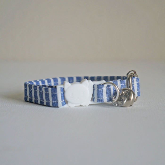Blue Striped Cat Collar