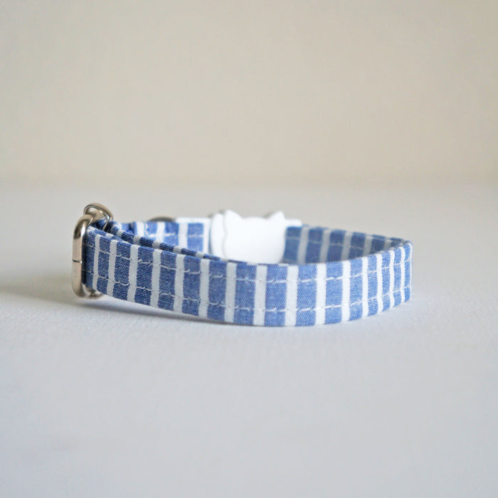 Blue Striped Cat Collar