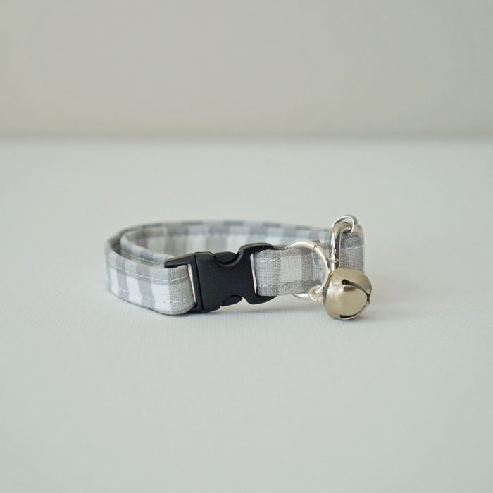 Grey Plaid Cat Collar