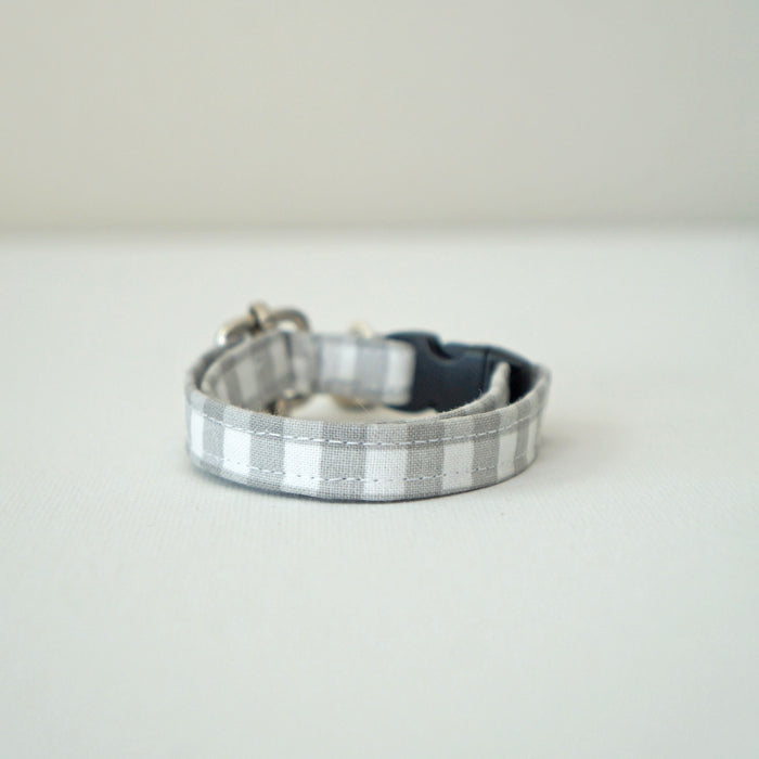 Grey Plaid Cat Collar