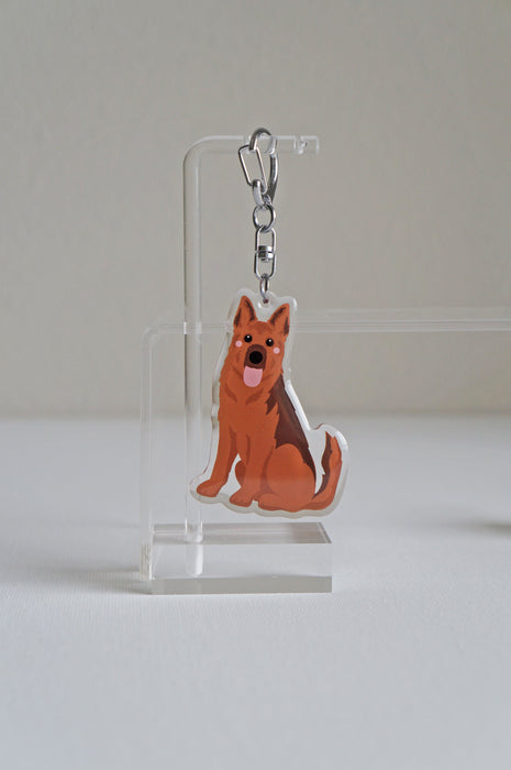 German Shepherd Epoxy Keychain