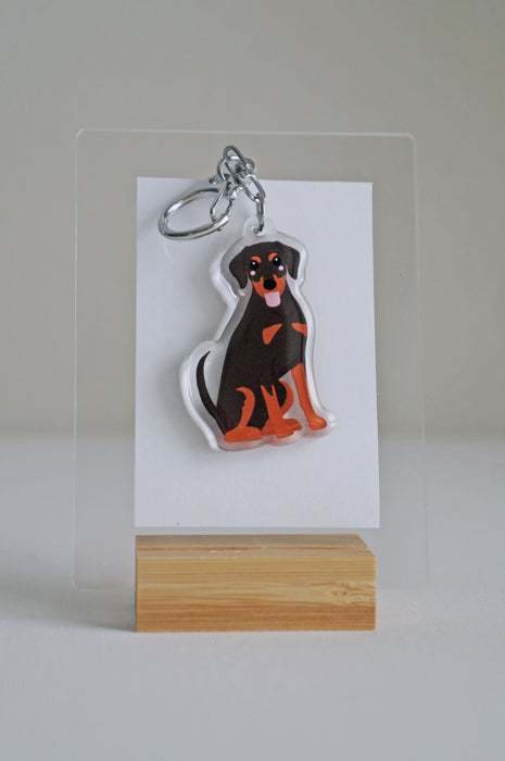 Doberman Epoxy Keychain