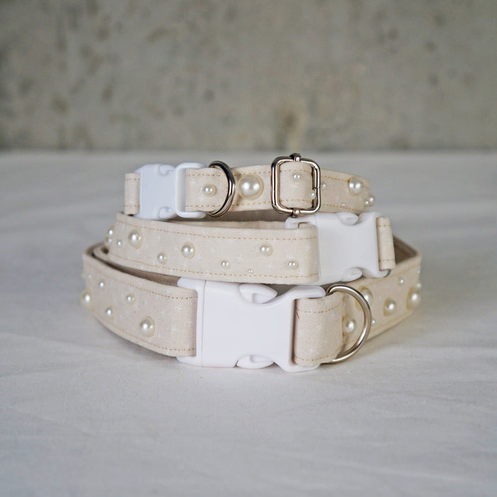 Pearl Beige Dog Collar