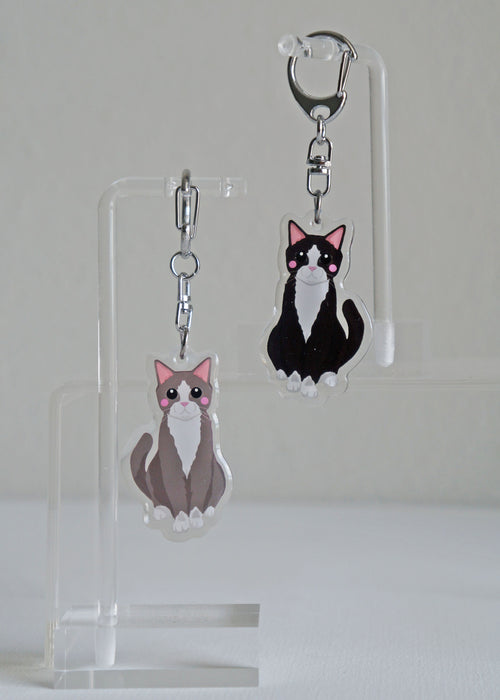 Tuxedo Cat Epoxy Keychain